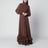 Robe longue marron à volants