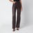 Pantaloni dritti color mole in pelle
