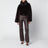Pantaloni dritti color mole in pelle