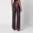 Pantaloni dritti color mole in pelle