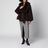 Veste marron ceinturée avec col en fausse fourrure