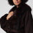 Brown belted jacket with faux fur collar