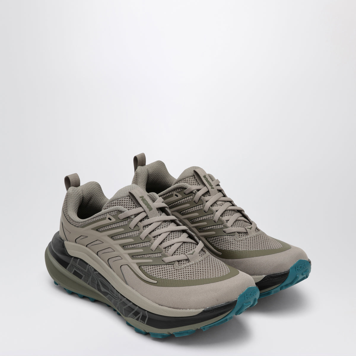 Sneakers Stinson 8 in mesh grigio e verde oliva
