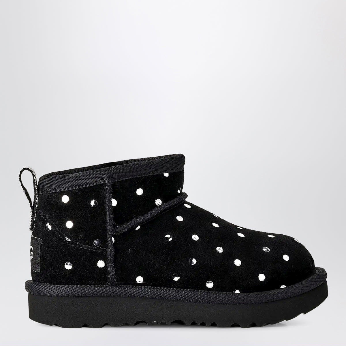Bottines Classic Ultra Mini Shiny Dots, couleur marron en daim