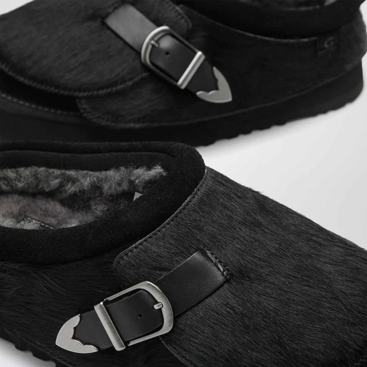 Tazz Western Black Pony Hair Moccasins