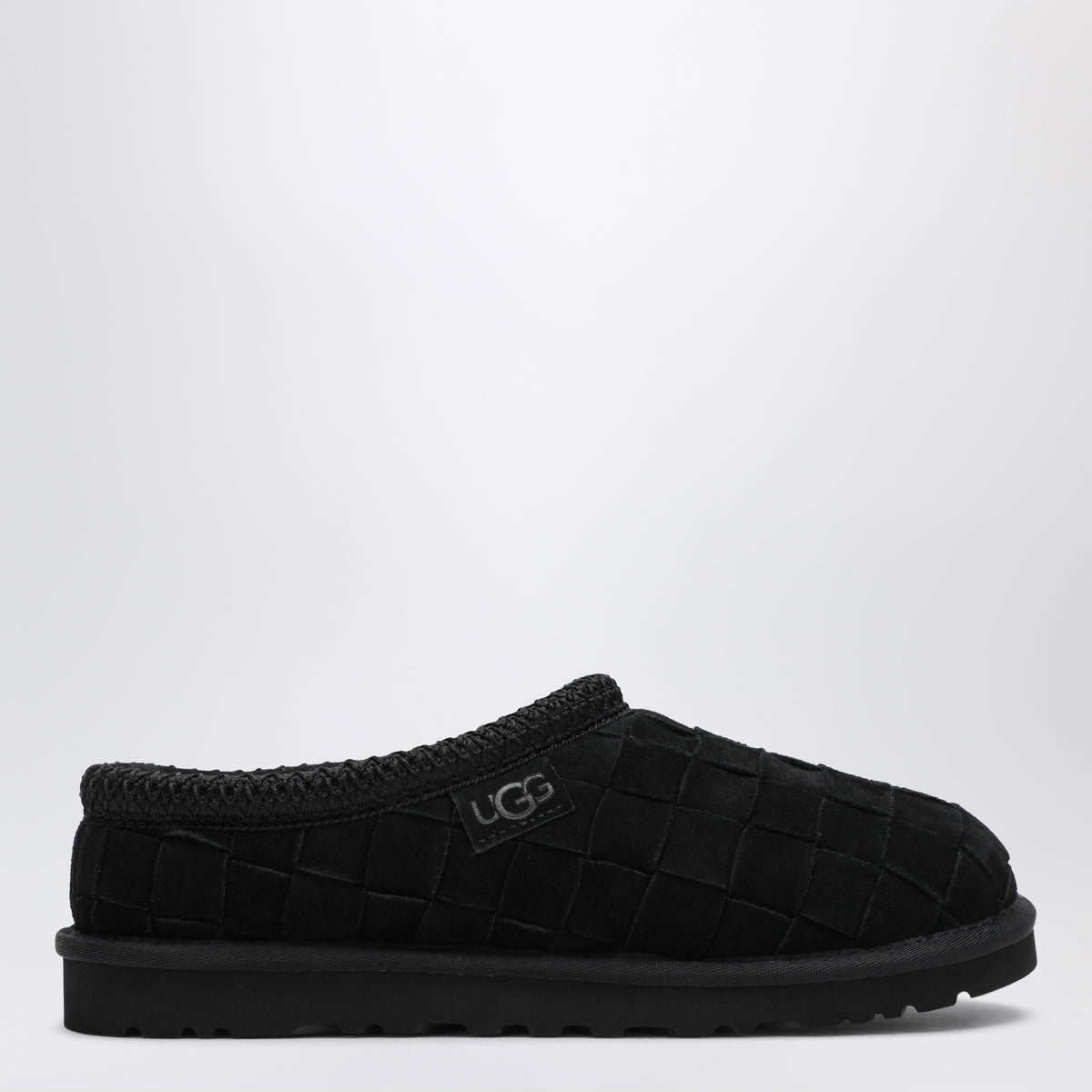 Black Tasman Woven slip-ons in suede