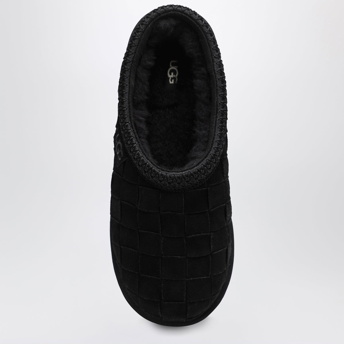 Black Tasman Woven slip-ons in suede