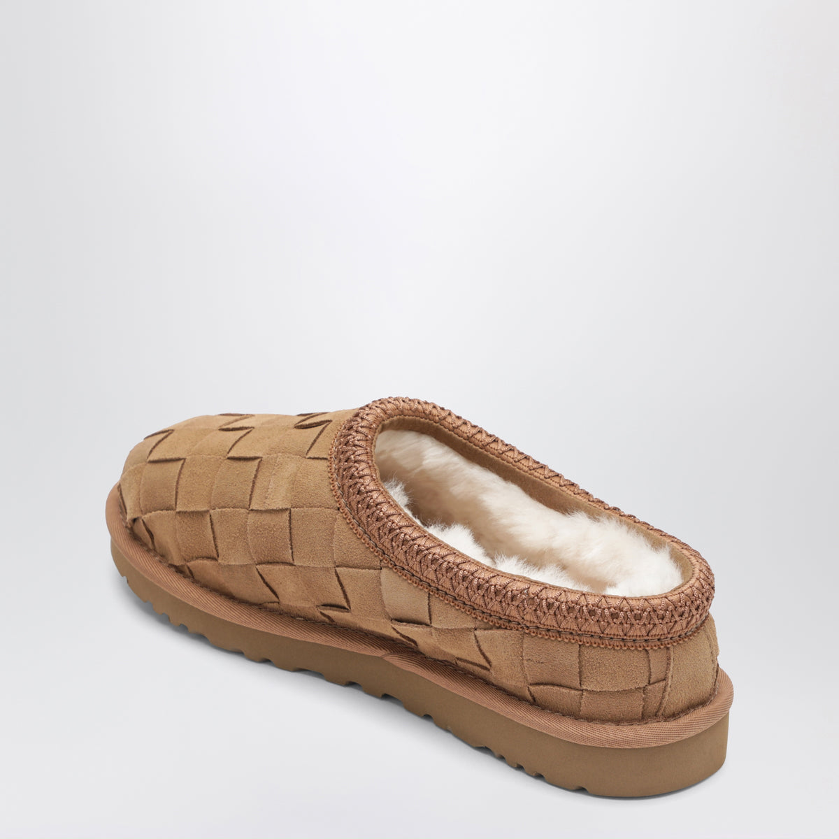 Brown Tasman Woven slip-ons in suede
