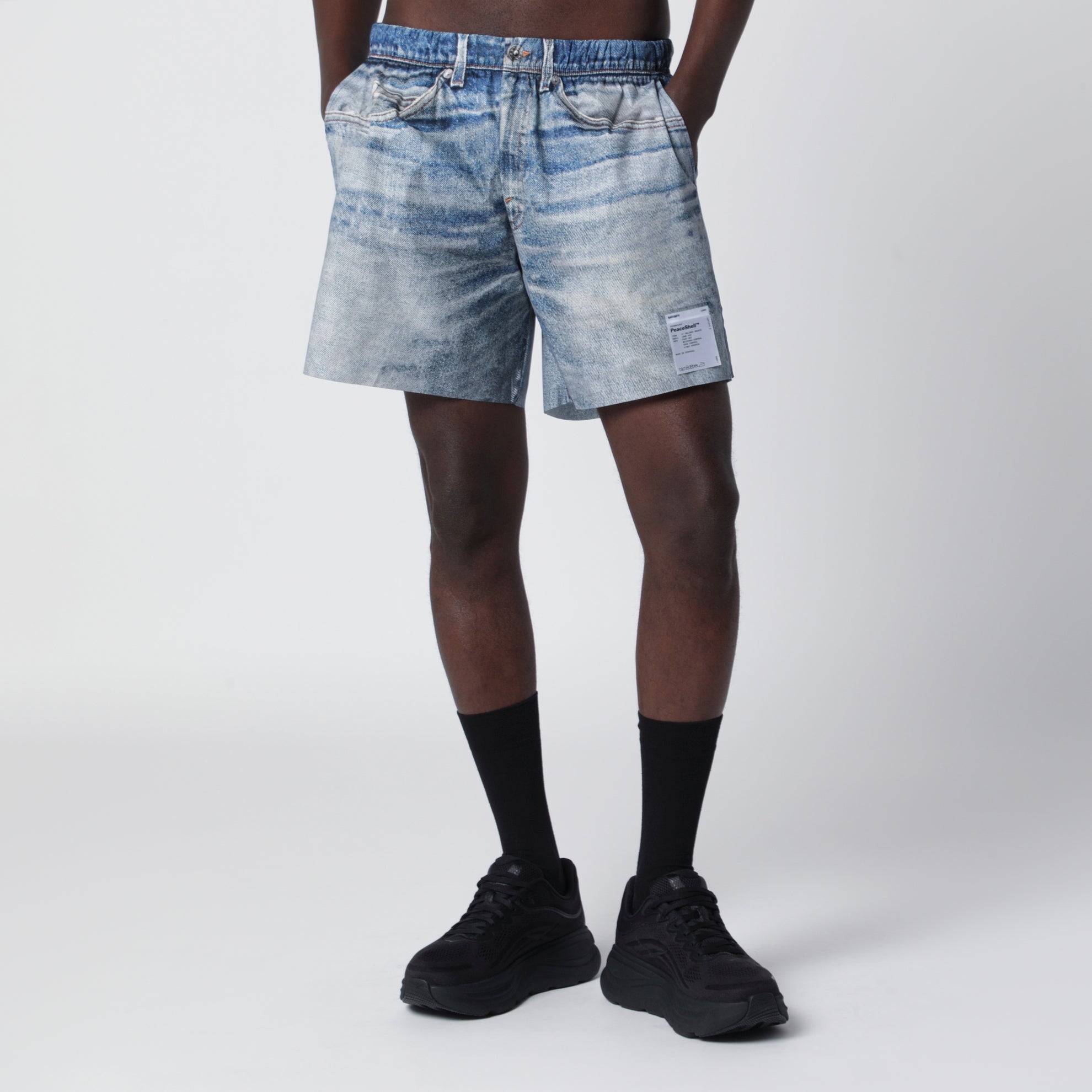 Short PeaceShell 5" en denim digital