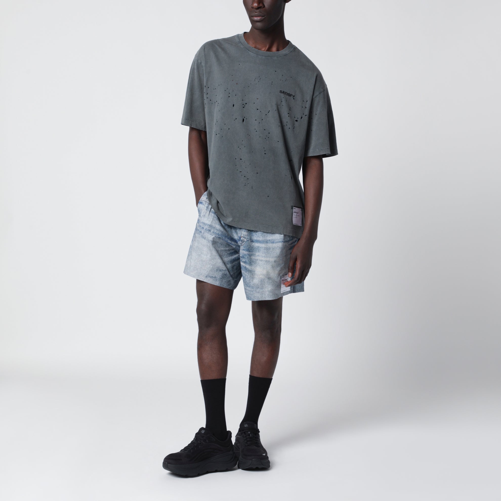 Short PeaceShell 5" en denim digital