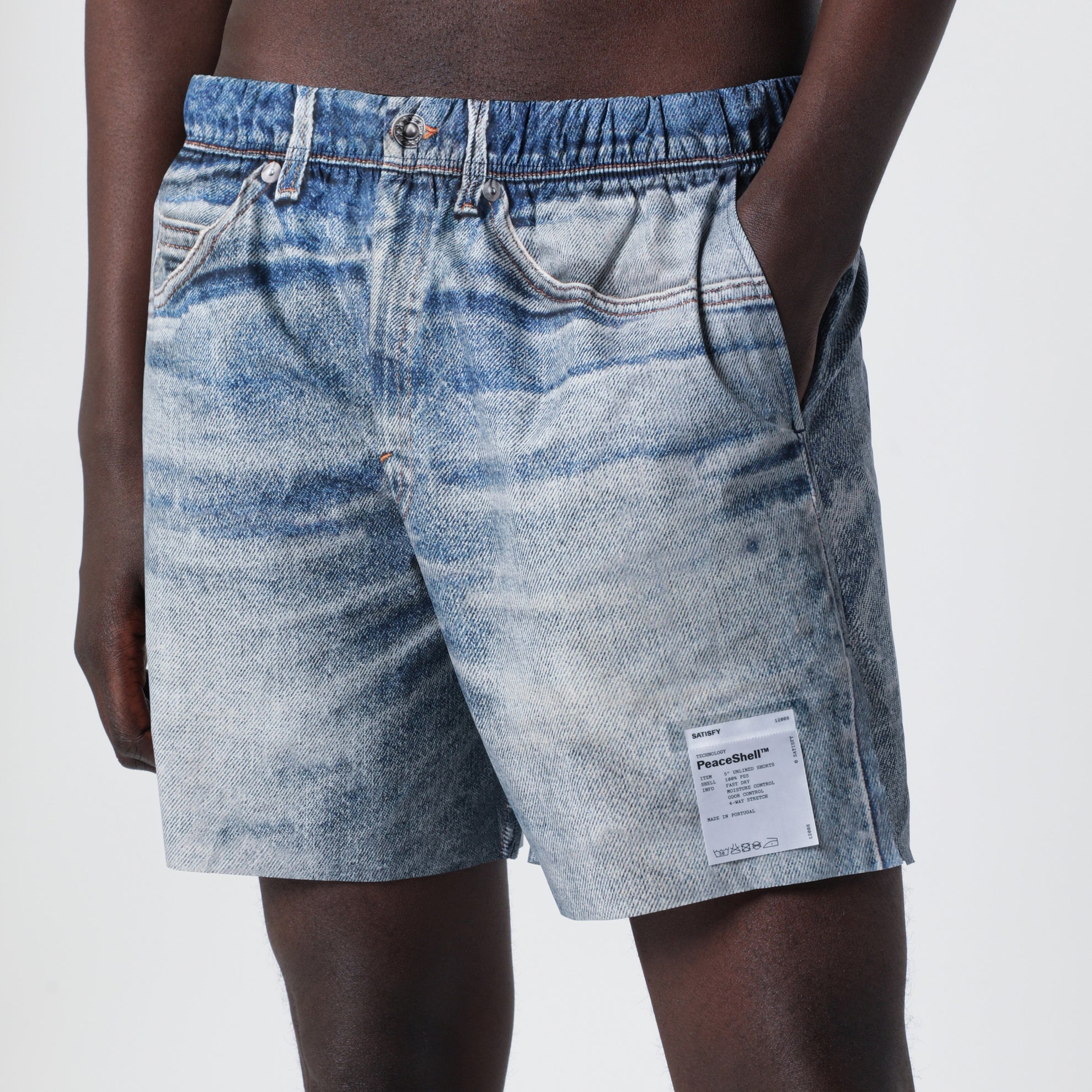 Short PeaceShell 5" en denim digital