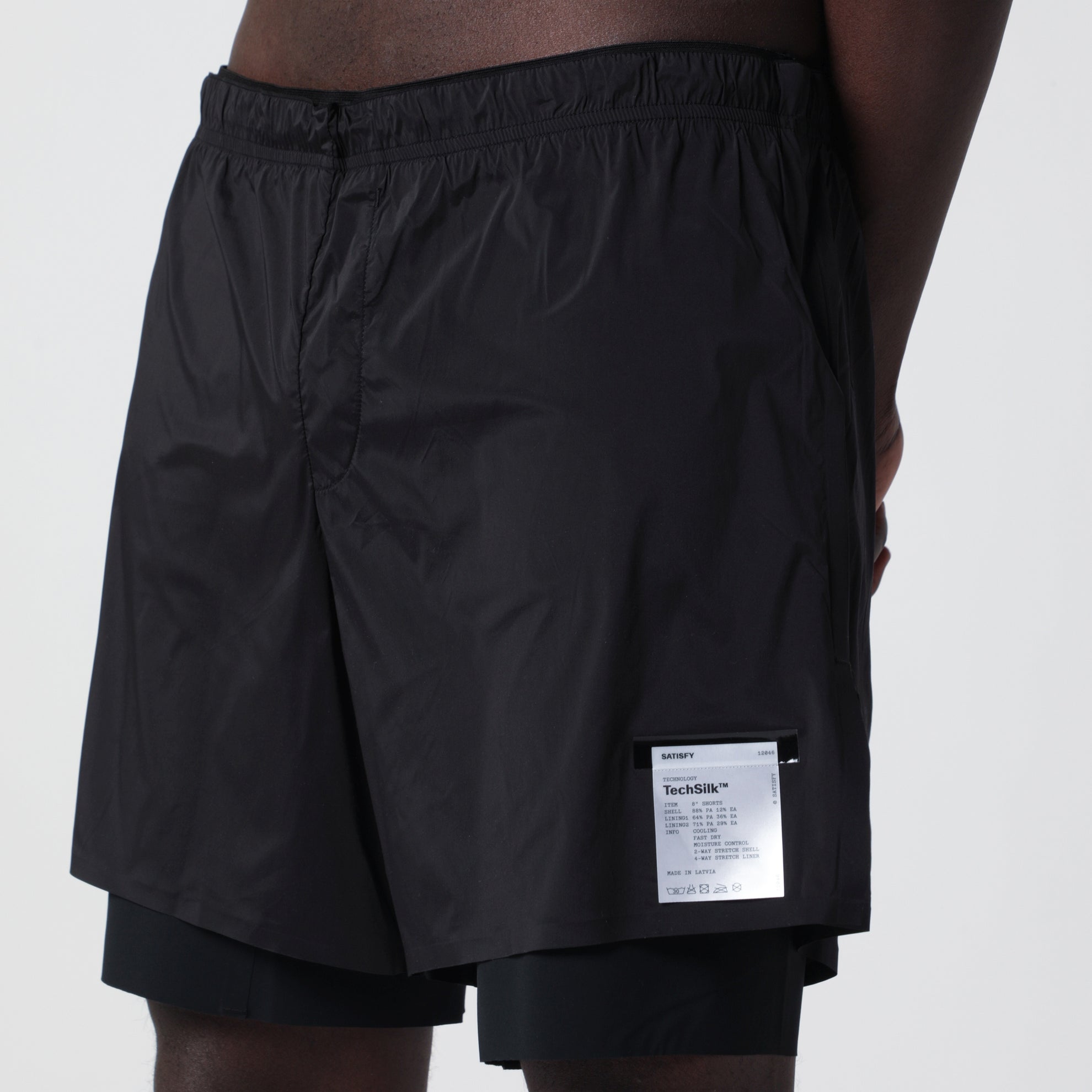 Black TechSilk 8" Shorts
