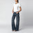 T-shirt con girocollo a contrasto in cotone bianca/marrone