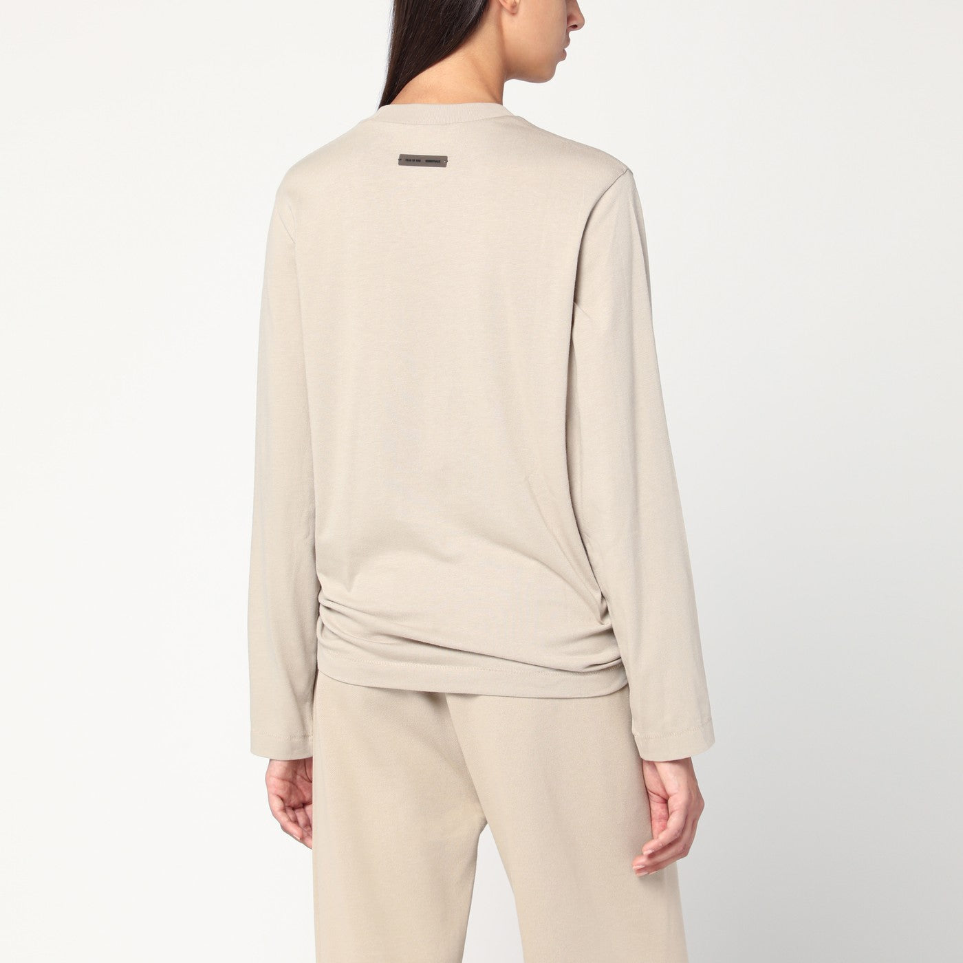 Greige cotton-blend top