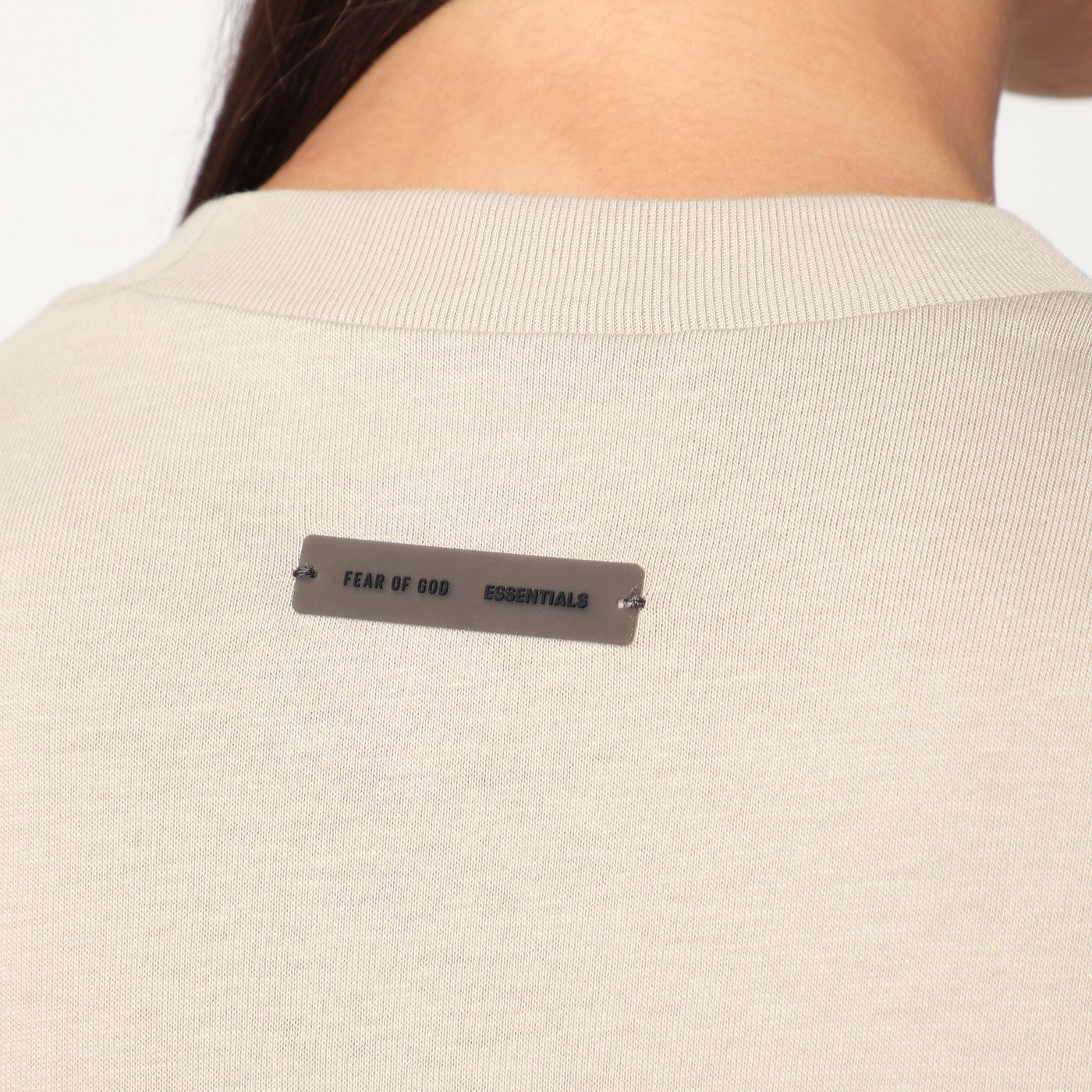 Greige cotton-blend top