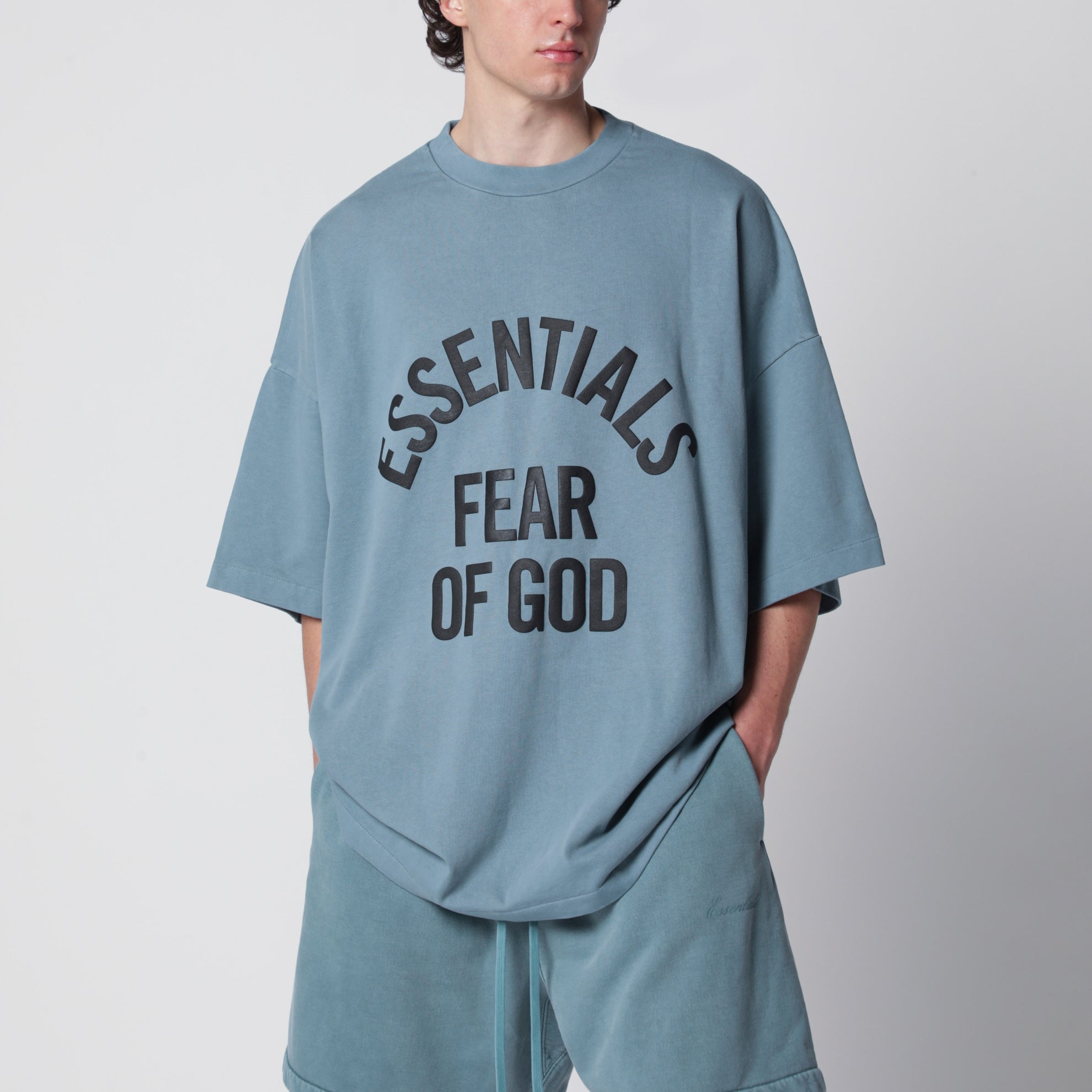 Campus 90s T-Shirt aus Baumwolljersey in verwaschenem Blau