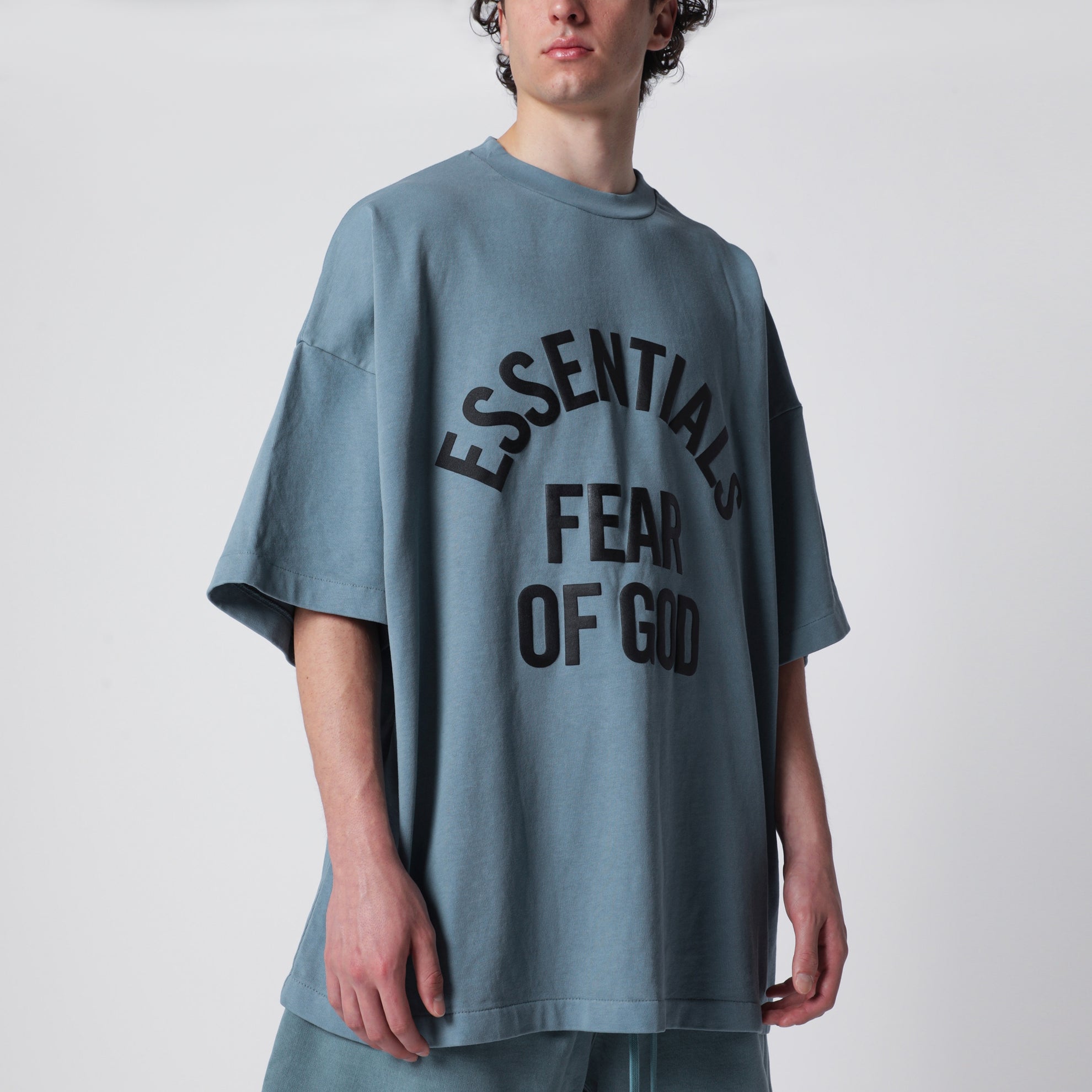Campus 90s T-Shirt aus Baumwolljersey in verwaschenem Blau