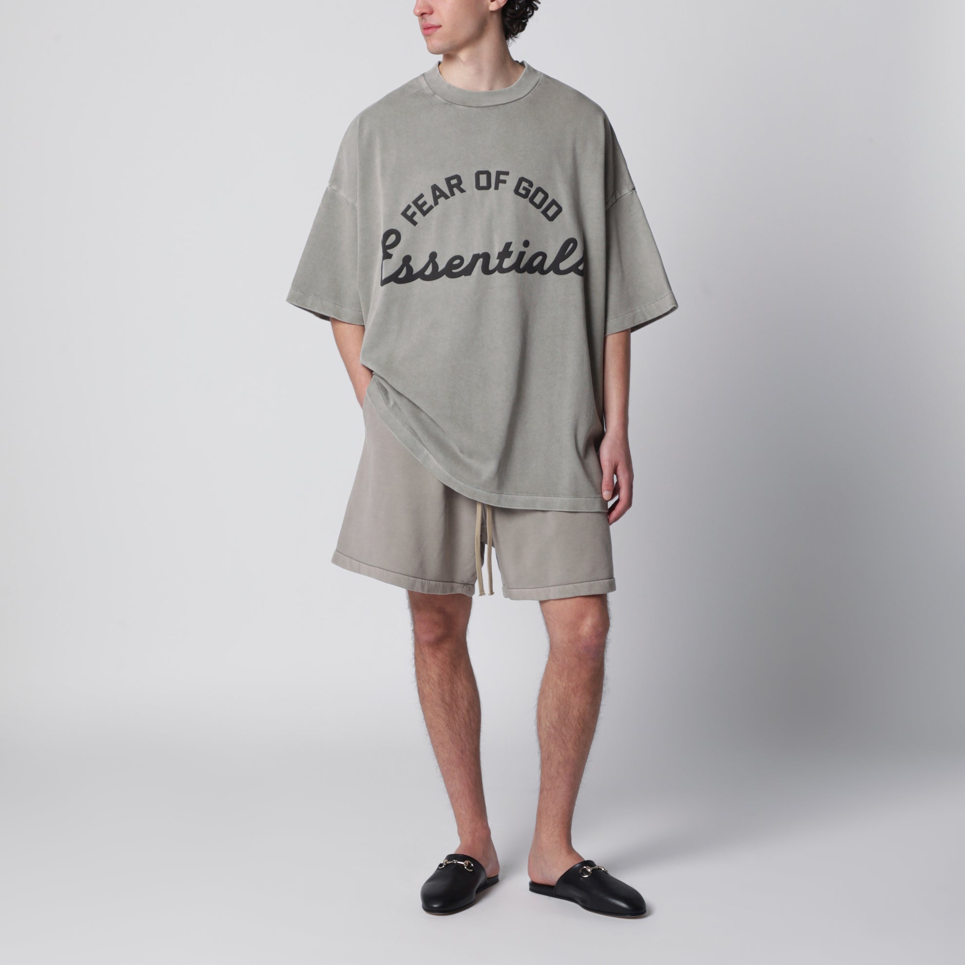 T-shirt Training 90s en jersey de coton gris délavé