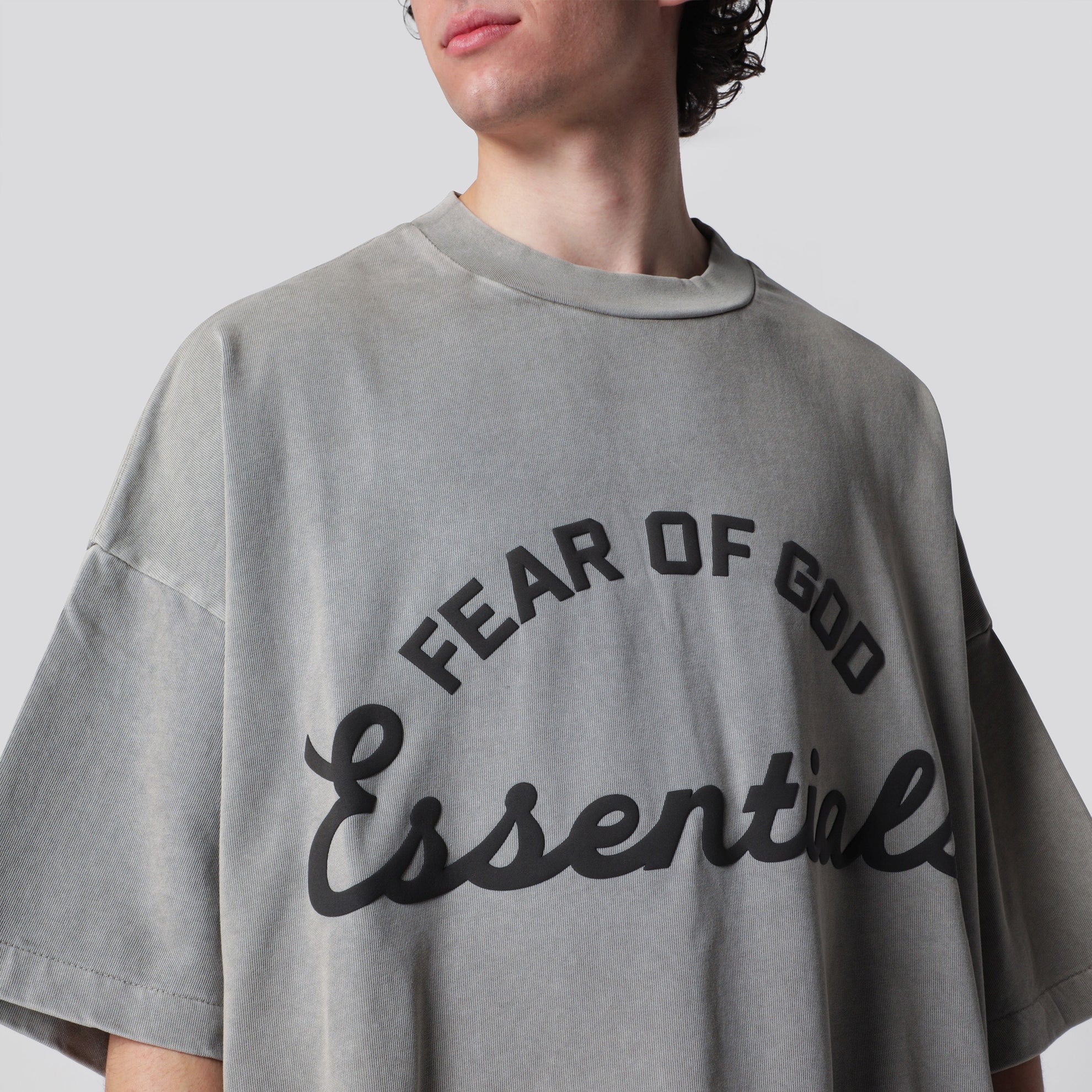 T-shirt Training 90s en jersey de coton gris délavé
