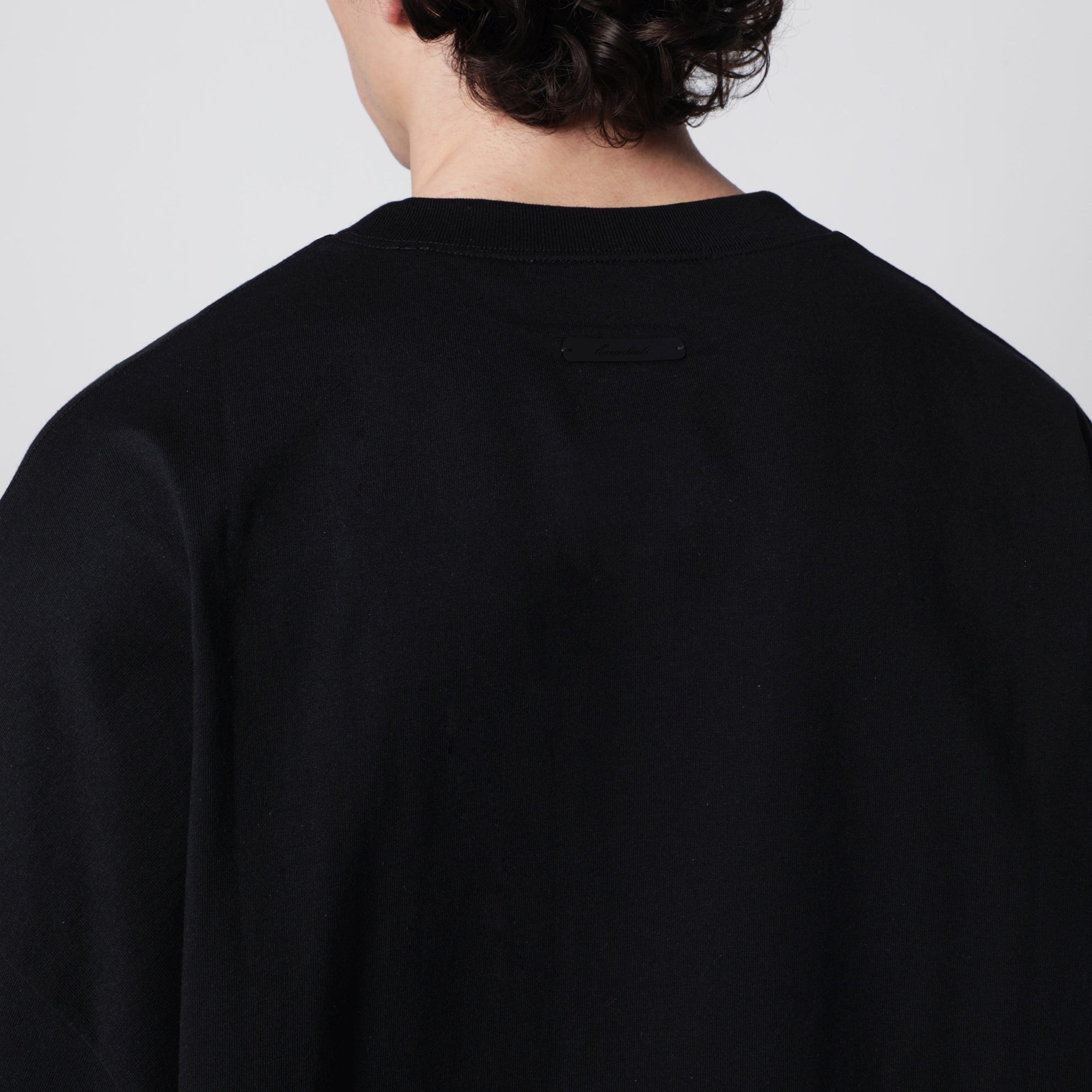 T-shirt Signature 90s oversize in jersey di cotone nera