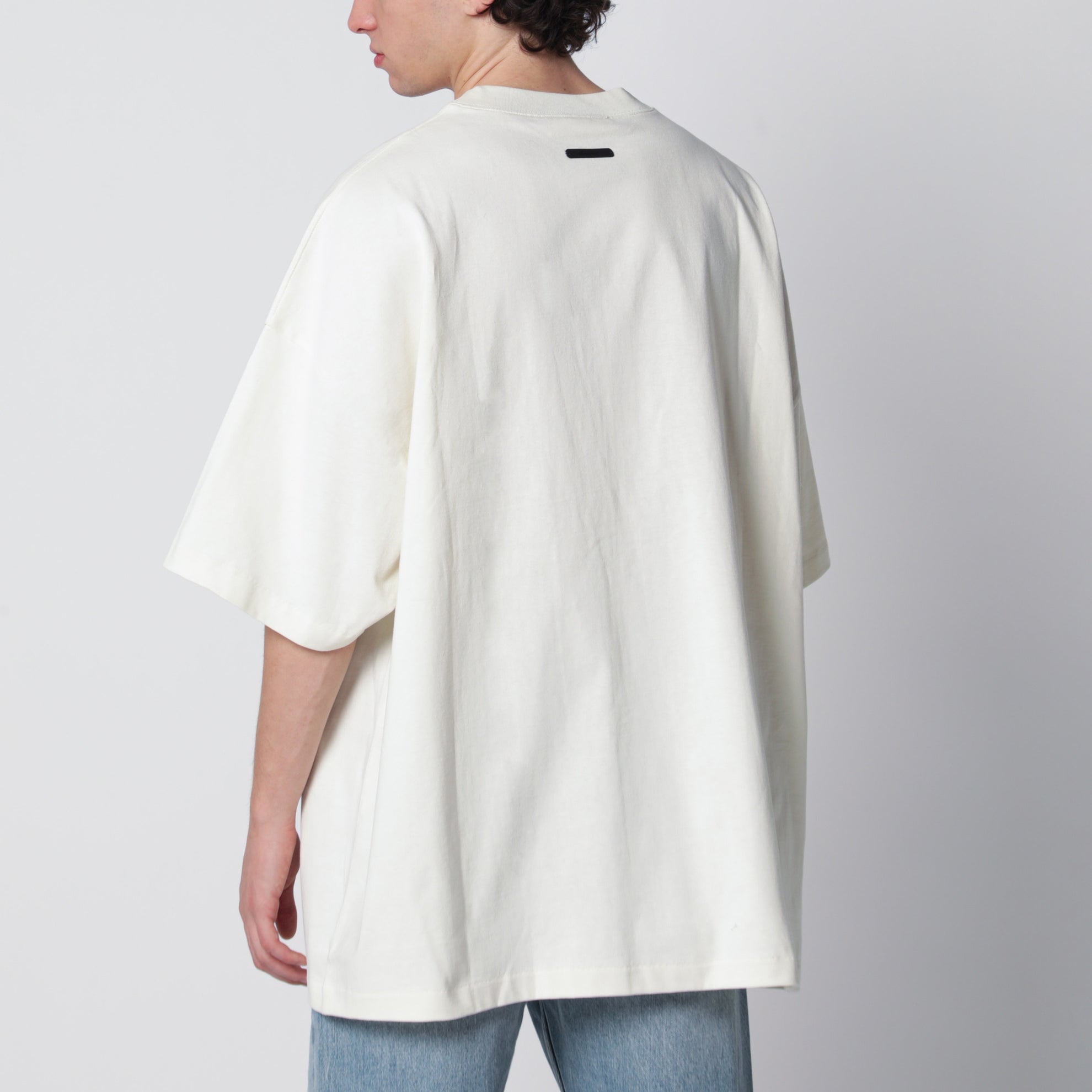 T-shirt Signature 90s oversize in jersey di cotone avorio