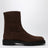 Moto ankle boots in brown suede