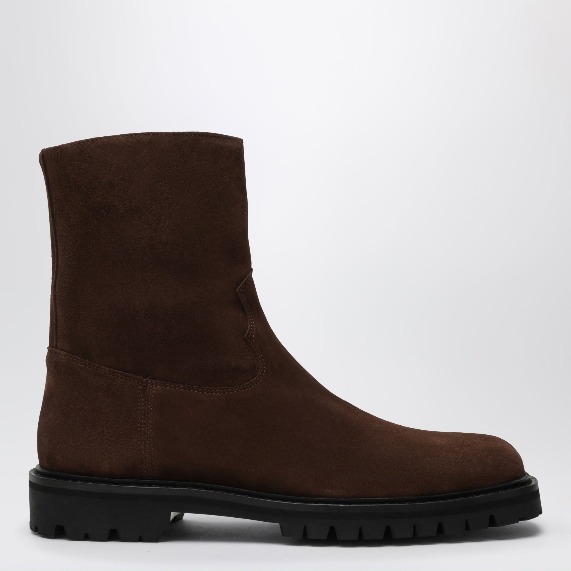 Moto ankle boots in brown suede