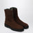 Moto ankle boots in brown suede