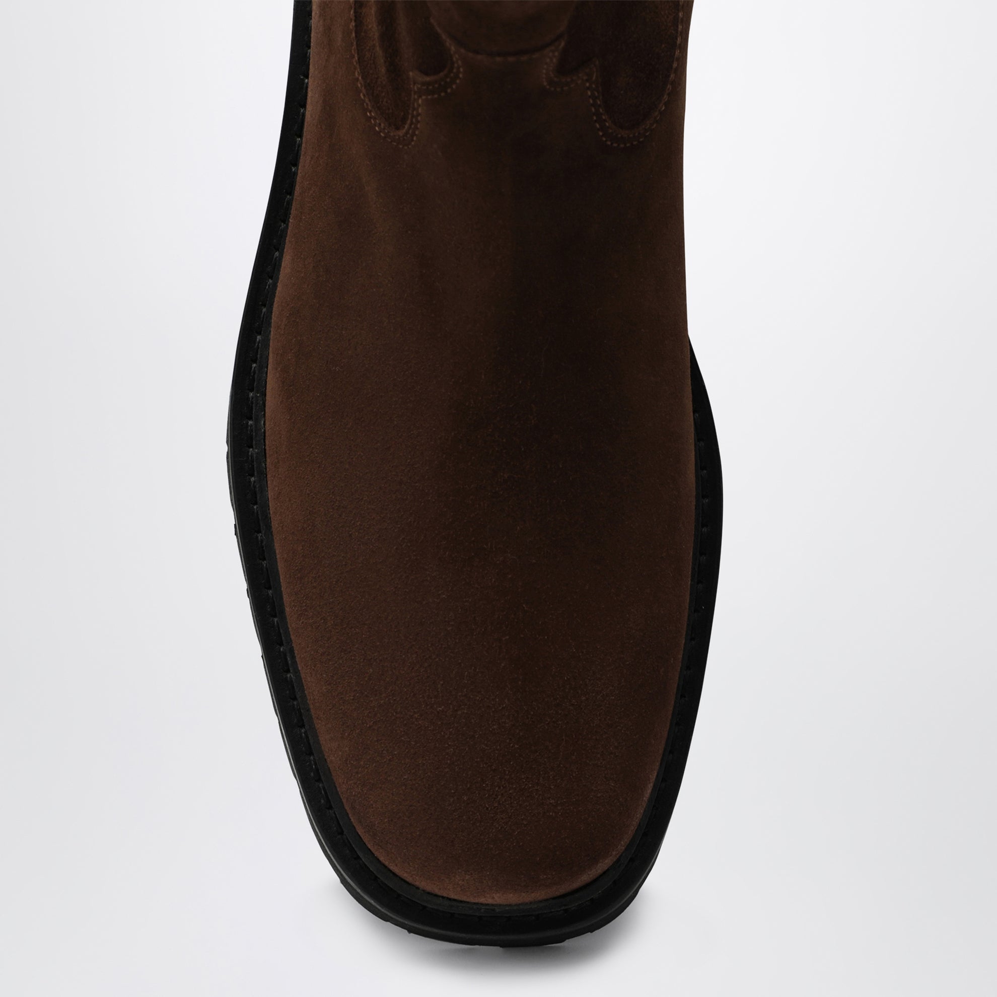 Moto ankle boots in brown suede