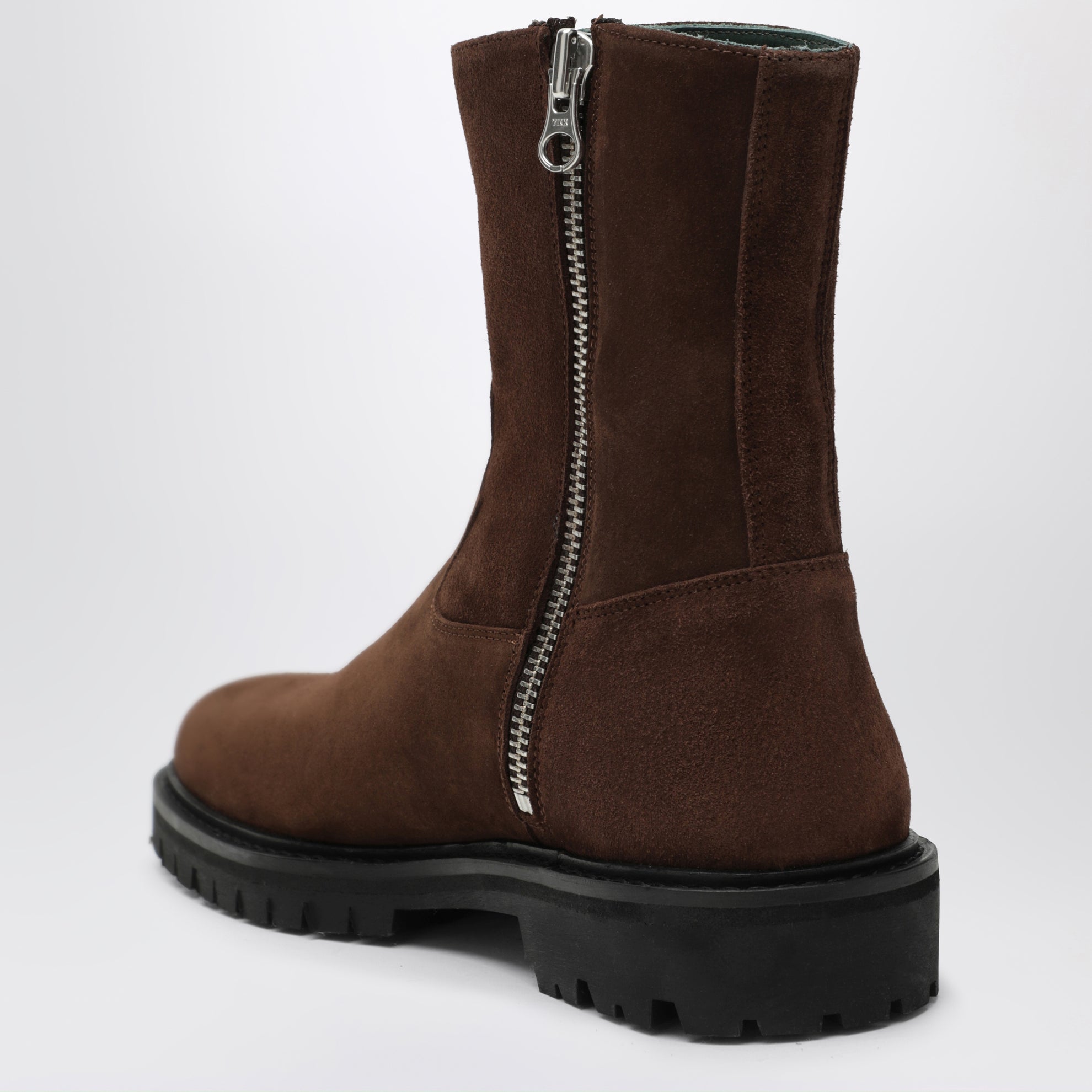 Moto ankle boots in brown suede