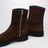 Moto ankle boots in brown suede