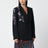 Schwarze Zweireiherjacke mit floralen Applikationen aus Pailletten