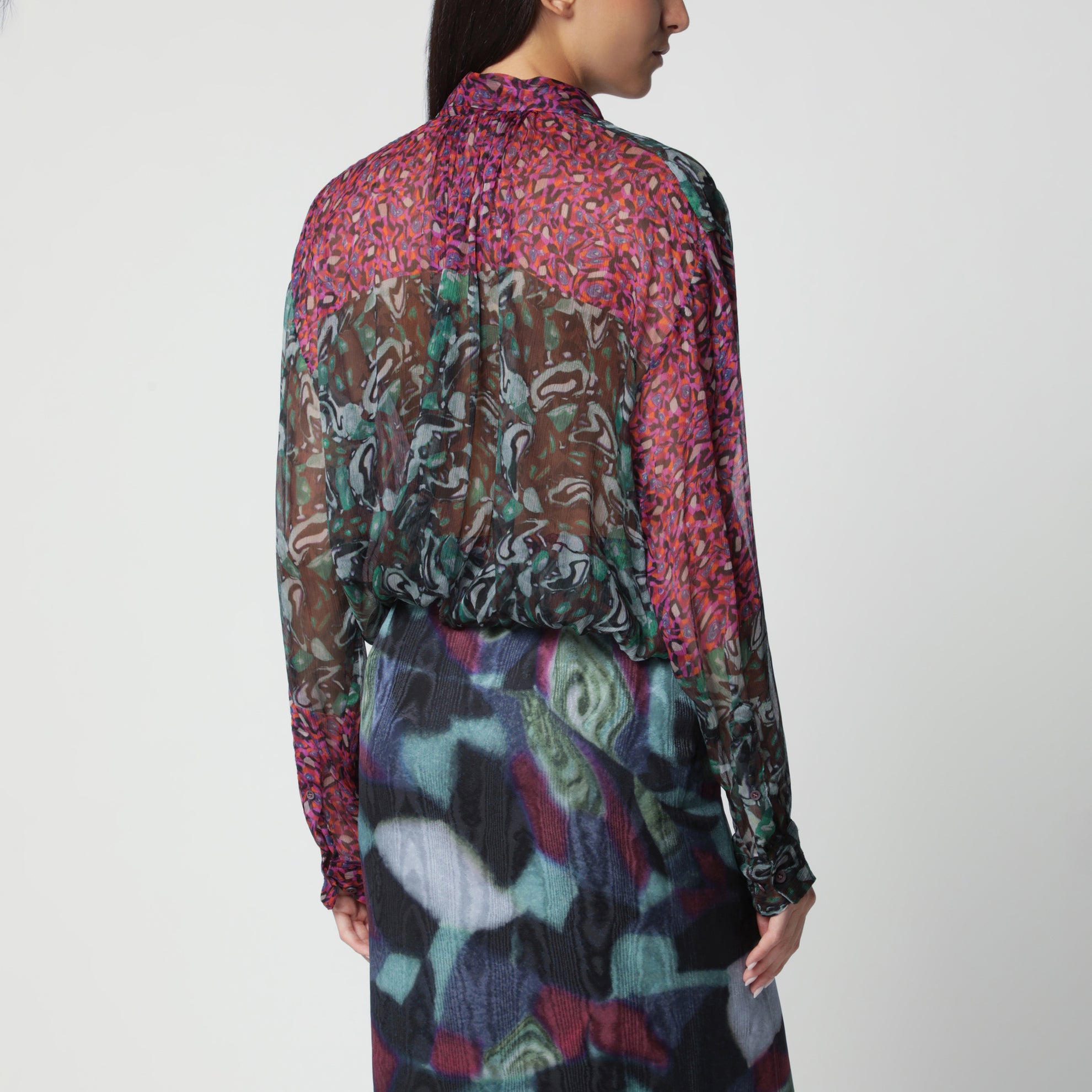 Mehrfarbige Seidenbluse