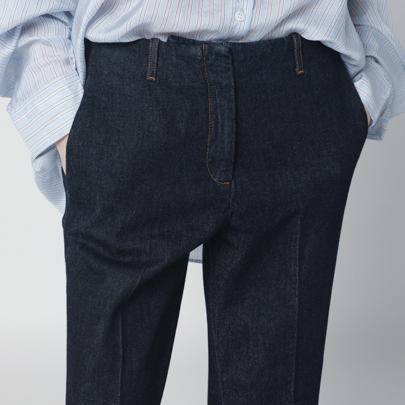 Indigo denim trousers