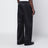 Black satin cargo trousers