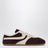 Dark purple/beige suede sneakers