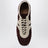 Dark purple/beige suede sneakers