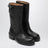 Black leather biker boots