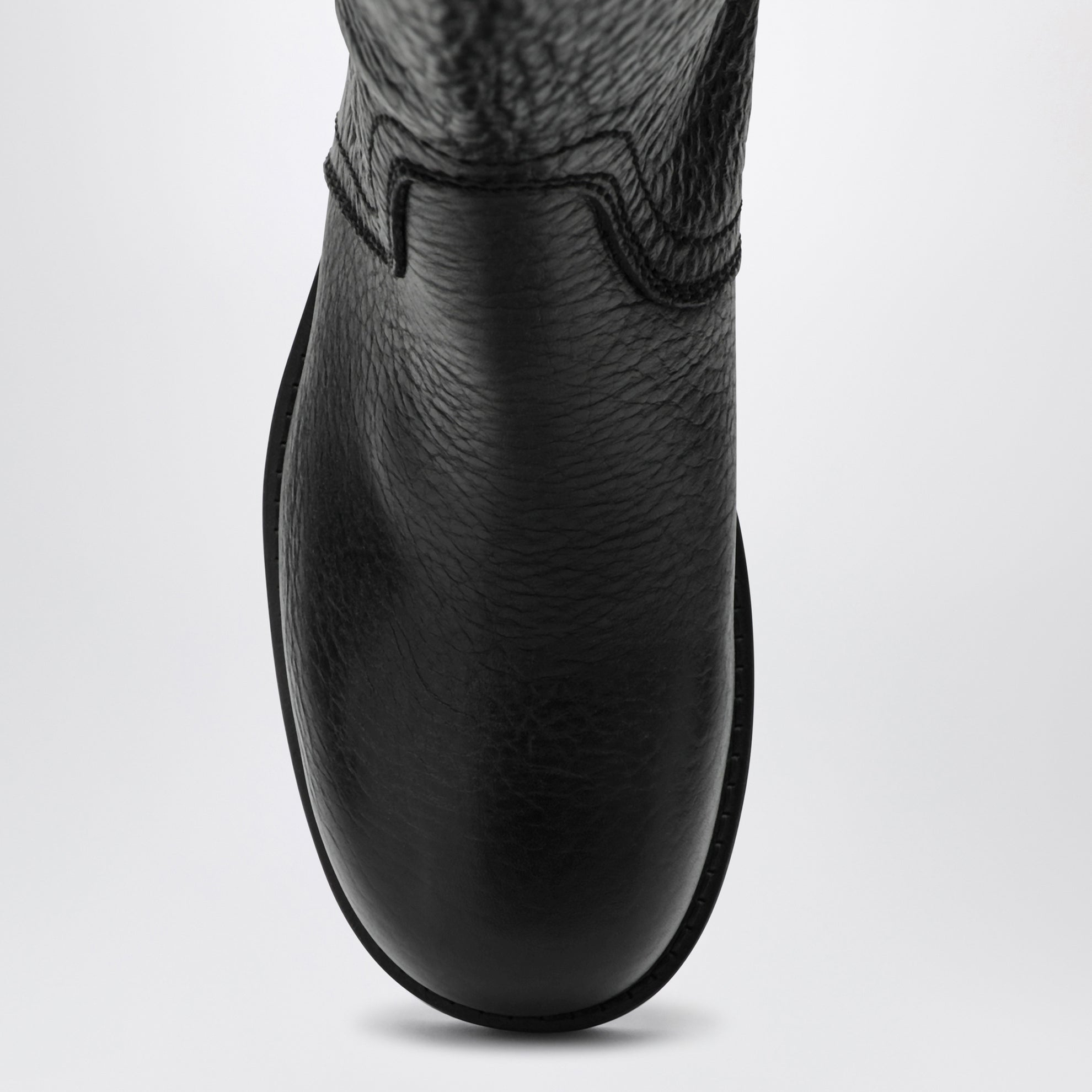Black leather biker boots
