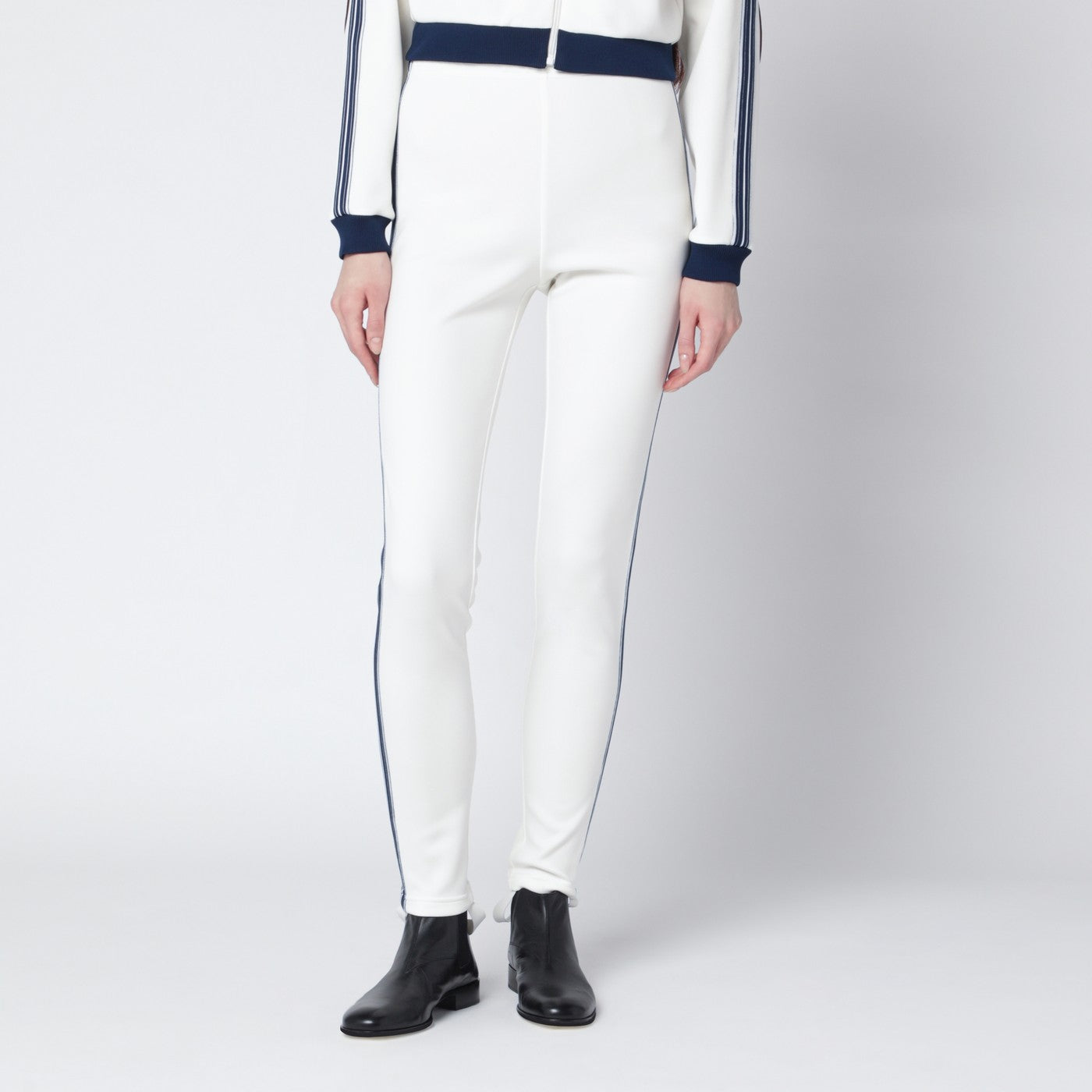 Ivory technical fabric leggings