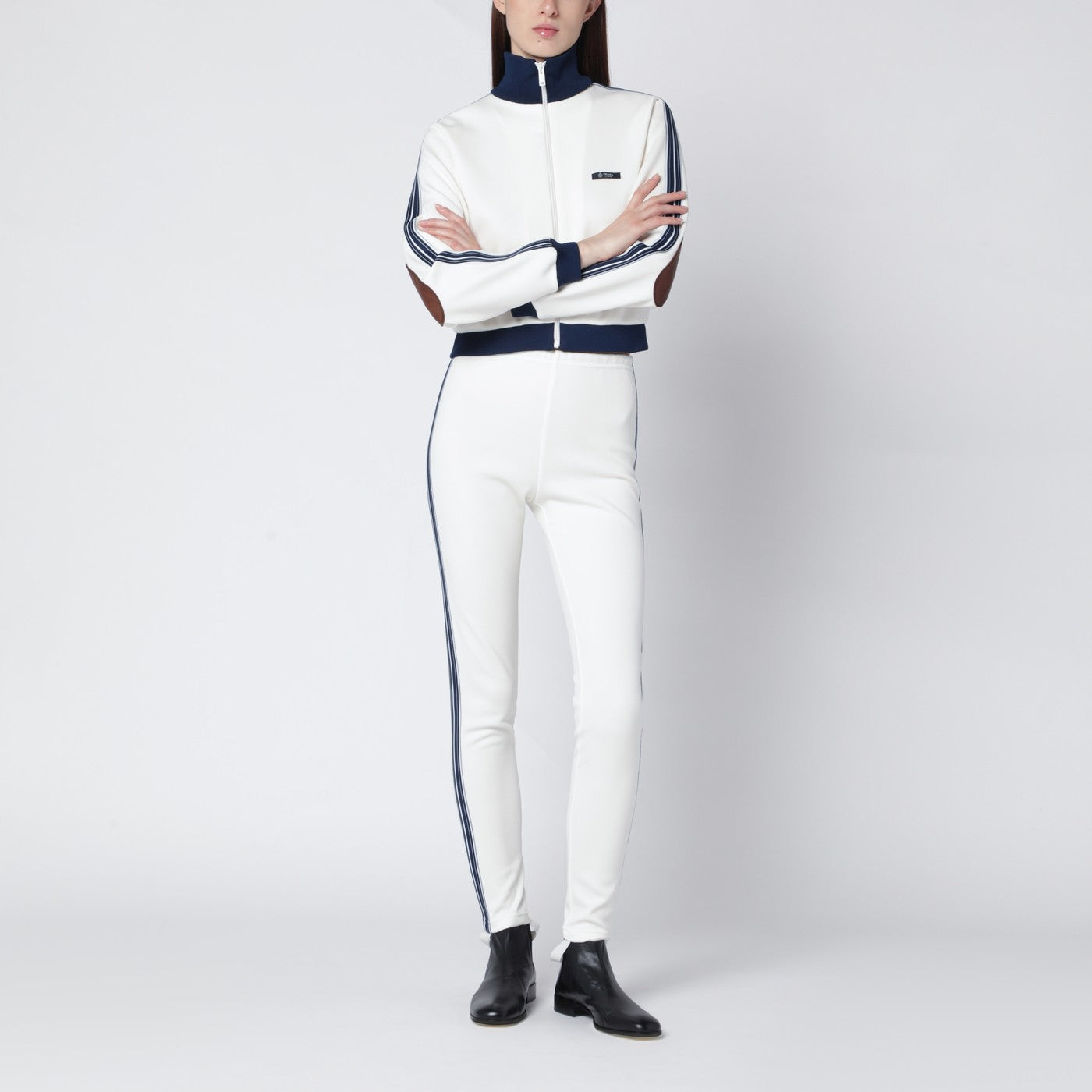 Ivory technical fabric leggings