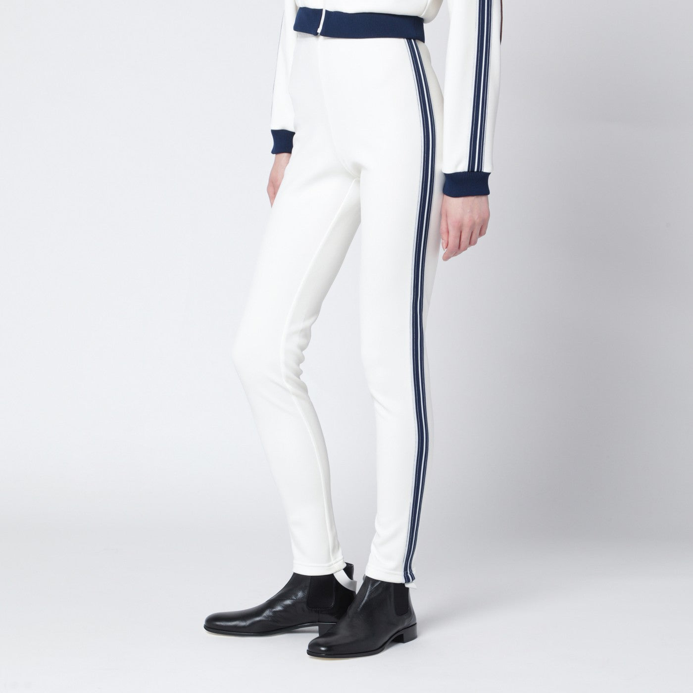 Ivory technical fabric leggings