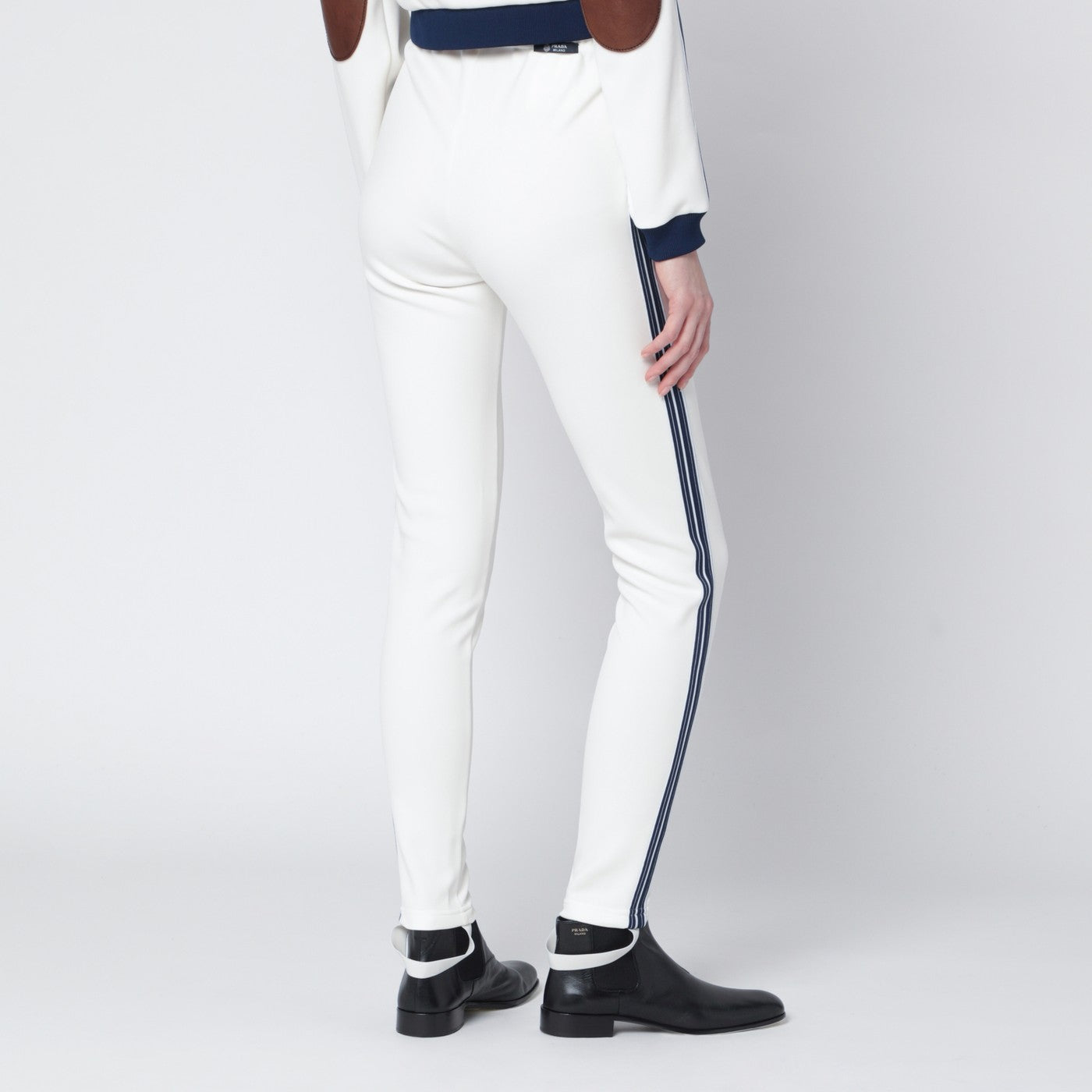 Ivory technical fabric leggings