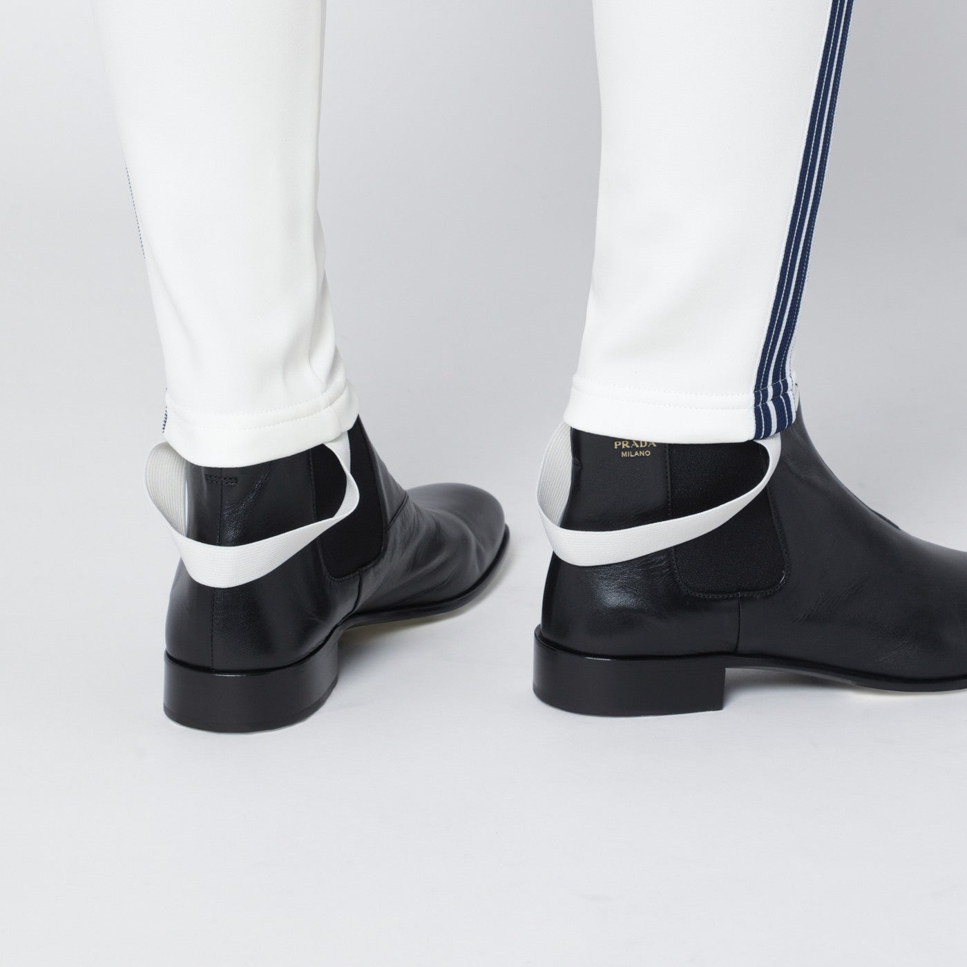 Ivory technical fabric leggings
