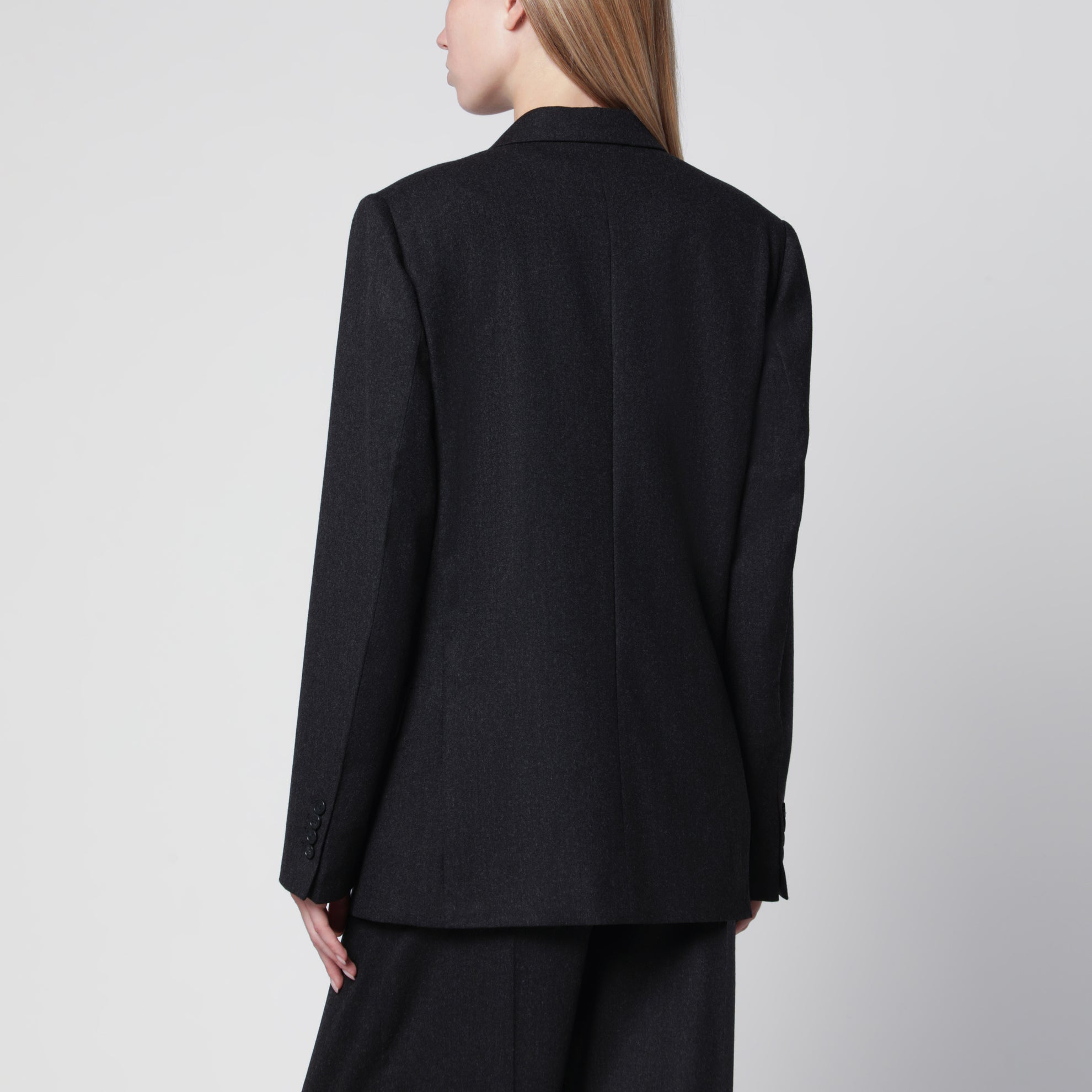 Dark Grey Double-Breasted Wool Jacket