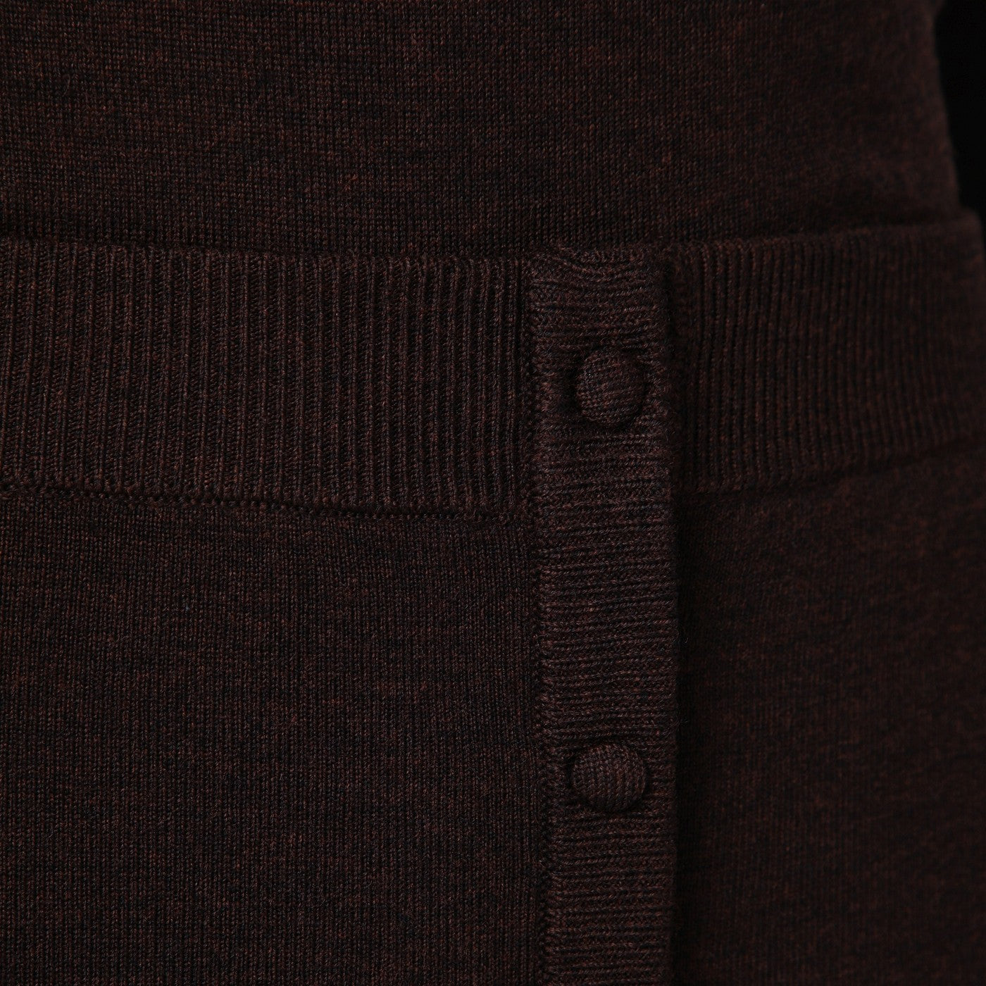 Jupe midi marron en laine mélangée