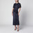 Robe midi Bela en crêpe satin Midnight