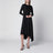 Asymmetrisches Kleid mit Drapierungen aus schwarzem Stretchstoff