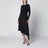 Asymmetrisches Kleid mit Drapierungen aus schwarzem Stretchstoff