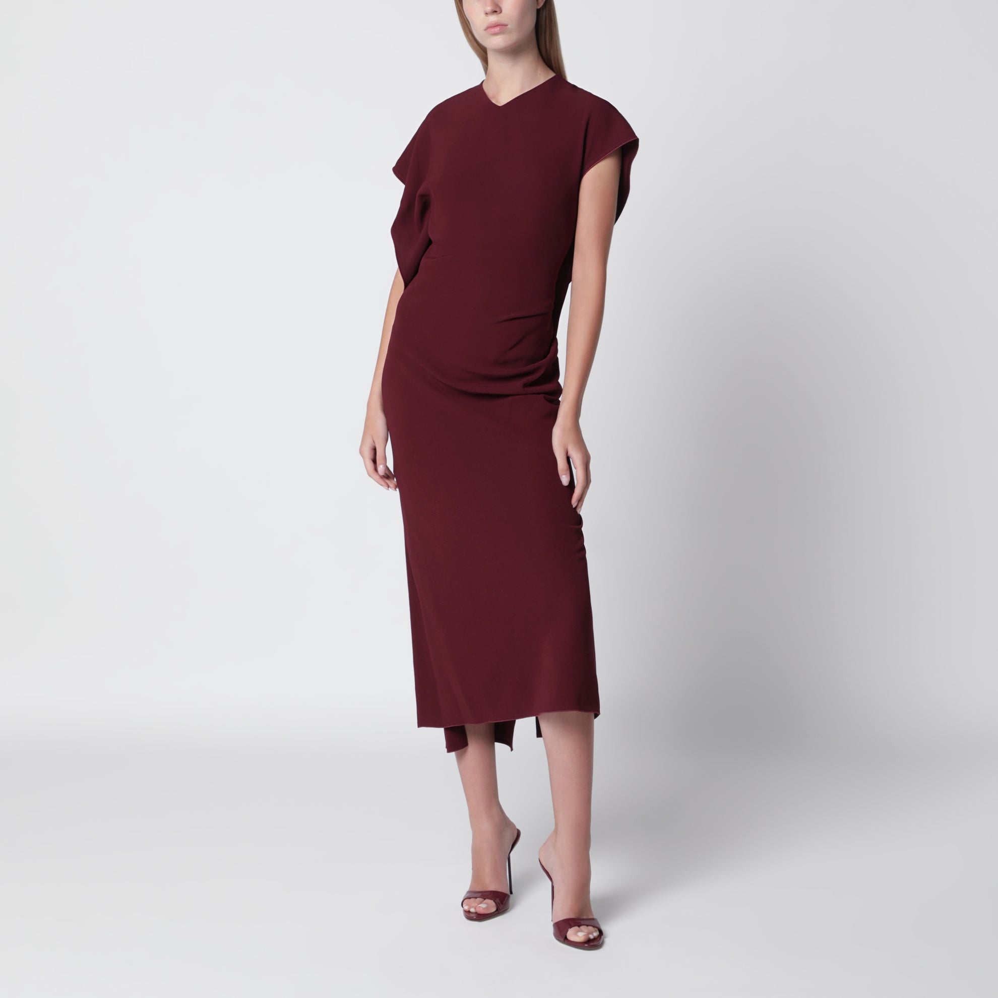Abito Victoria in cady rosso cinnabar